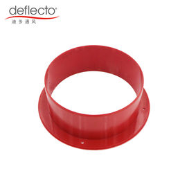 Red Collar HVAC Accessories 6 Inches 150mm Plastic Flange 4 Screw Hole Easy Installation