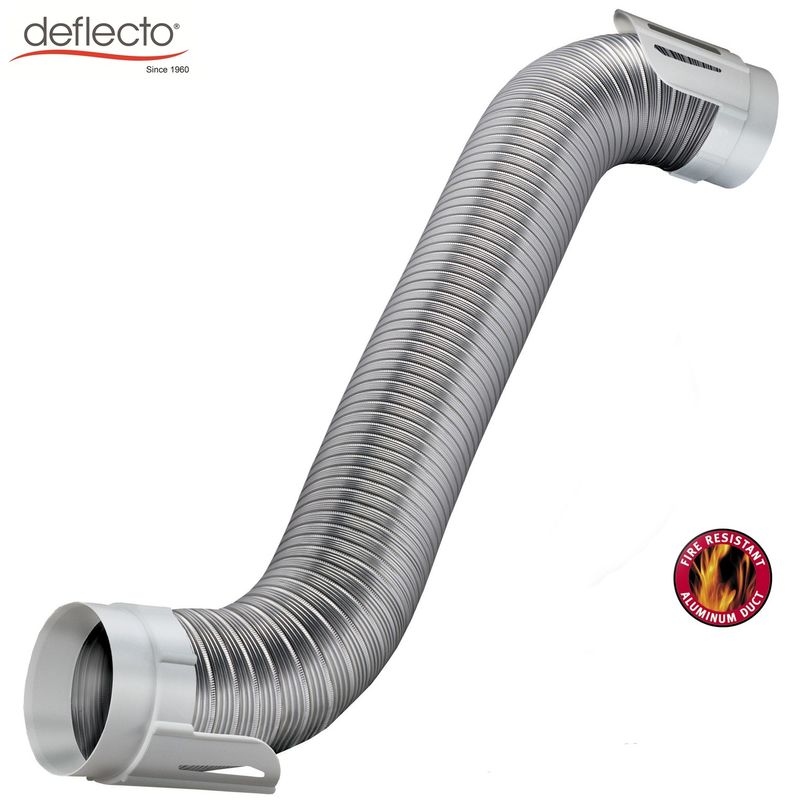 Deflecto 100 MM 4 Inch Flexible Duct Hose With Connector Easy Clip Air Duct Kit